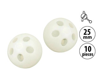 10 Plastic Rattle Ball Insert for Toy Making, 1" Noise Makers for DIY Rattle Pet Toys, Noisemaker Shaker Inserts, Amigurumi Animal Toys