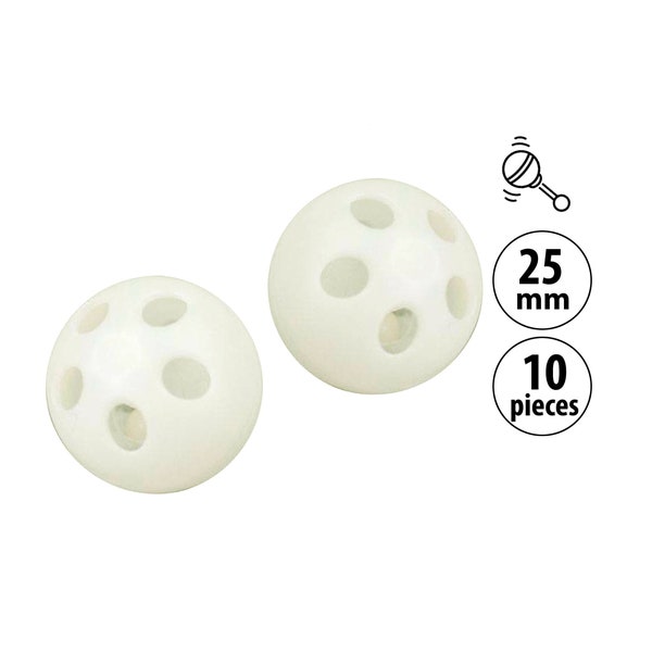 10 Plastic Rattle Ball Insert for Toy Making, 1" Noise Makers for DIY Rattle Pet Toys, Noisemaker Shaker Inserts, Amigurumi Animal Toys