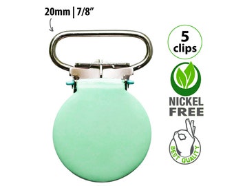 5 clip per ciuccio alla menta per ciuccio per adulti, clip Binky, clip per reggicalze in metallo Hardware per creare clip per ciuccio, clip per ciuccio rotonde