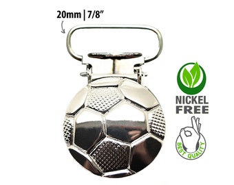 5 attaches tétine rondes football, accessoires pour porte-jarretelles en métal 7/8"