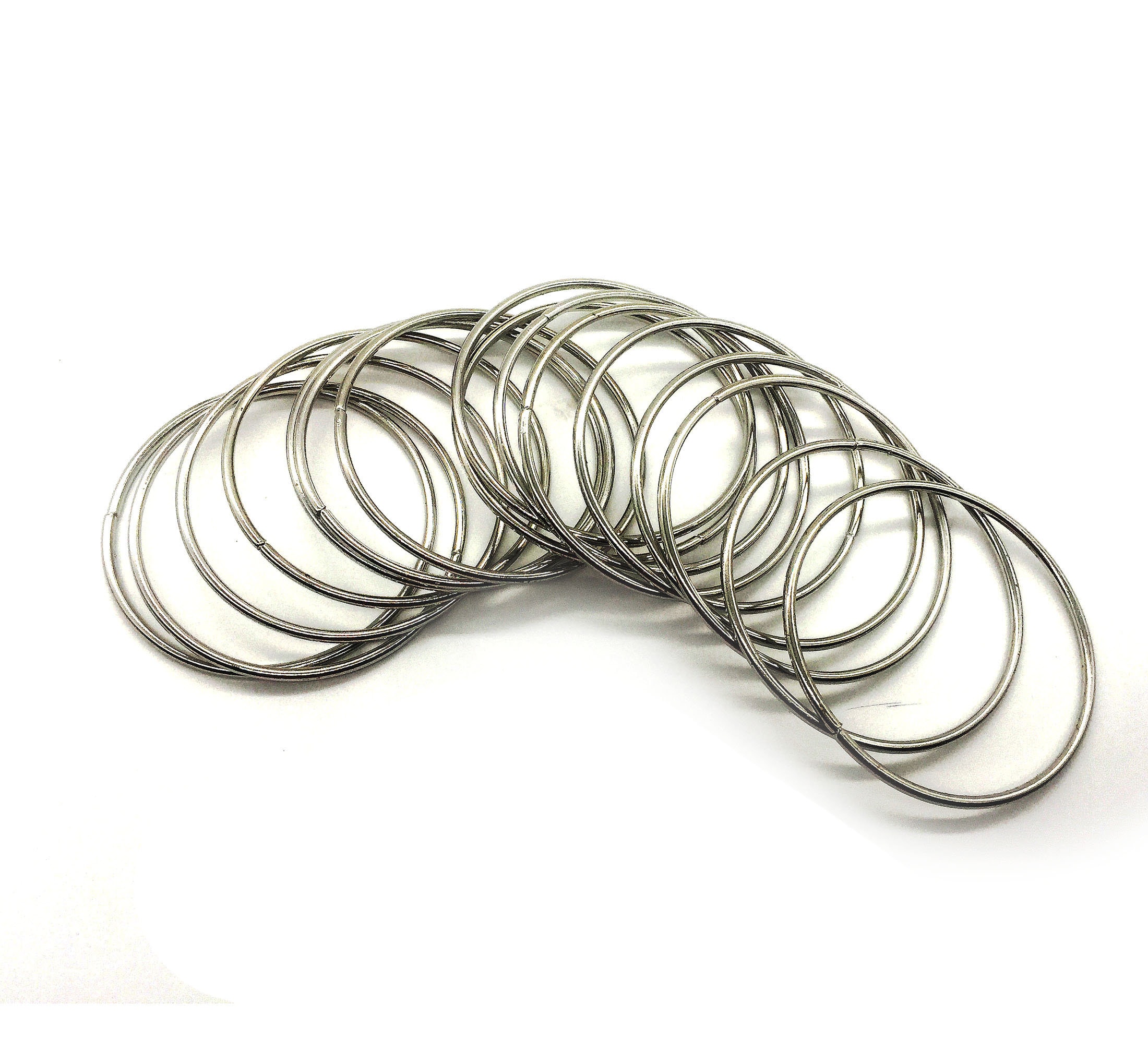 KALIONE 10 Pcs 5 Inch Metal Rings for Craft Silver Hoops Floral Macrame  Hoops Rings for DIY Crafts Macrame Dream Catcher Supplies(Silver,5 inch)