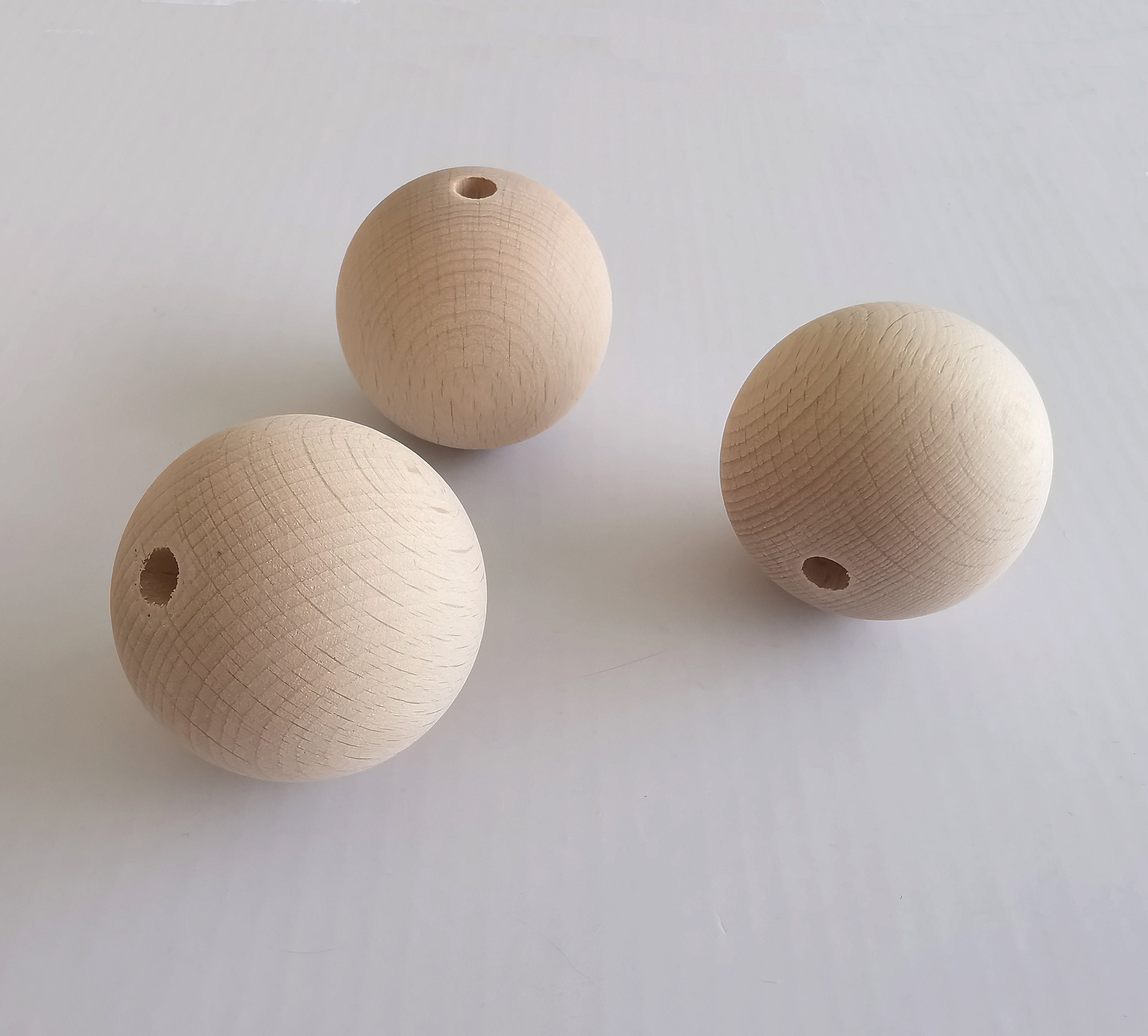 4-10 Pieces Large Beads,natural Wood Beads,wooden Round Beads 40mm