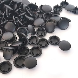 25 Sets Matte Black Snap Buttons Size 15, Metal Snaps for Clothing, 9.5mm Prong Cap Snap Fasteners, No Sew Gripper Snaps, Baby Clothes Snaps image 6