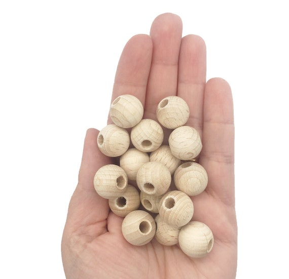 100 European Wholesale Wood Beads Untreated Wooden Beads 15mm