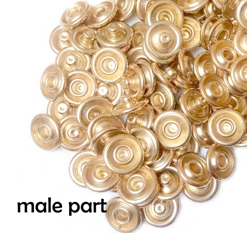 Pale Gold Snaps for Baby Clothes 9.5mm Metal Snap Fastener Etsy