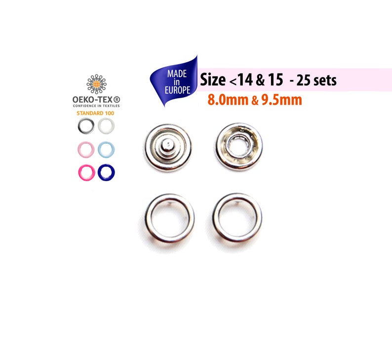 Metal Open Ring Prong No Sew Snap Fastener Set Of 25 Metal Etsy