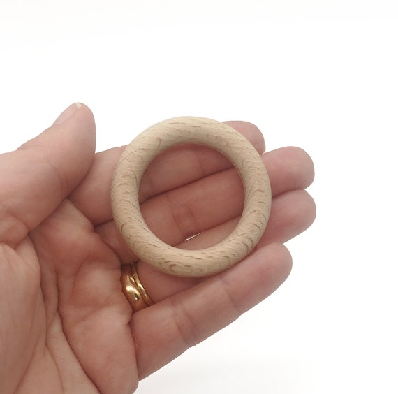 10 Small Wooden Rings for Play Gym and Toys, Macrame Hanger, 48mm Wooden  Ring, Sustainable Organic Wood Rings for Crafts, Rattles 