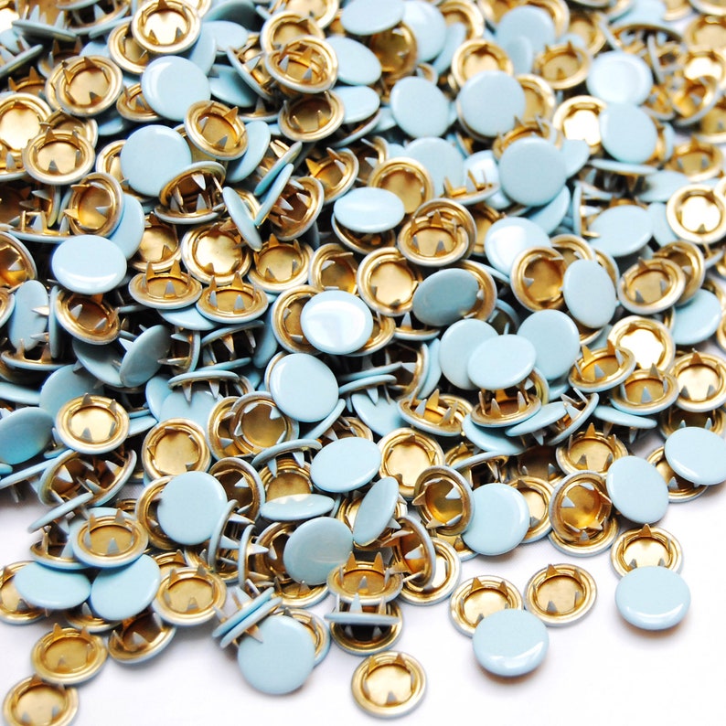 Light Blue Baby Clothes Snaps Decorative Metal Snap Buttons Etsy