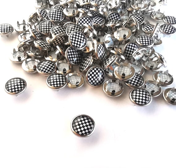 25 Gingham Pearl Snaps for Clothing, Checkered Metal Snap Buttons, Snap  Fasteners for Cowboy Clothes, Western Shirt Blouse Decorative Snaps -   Denmark