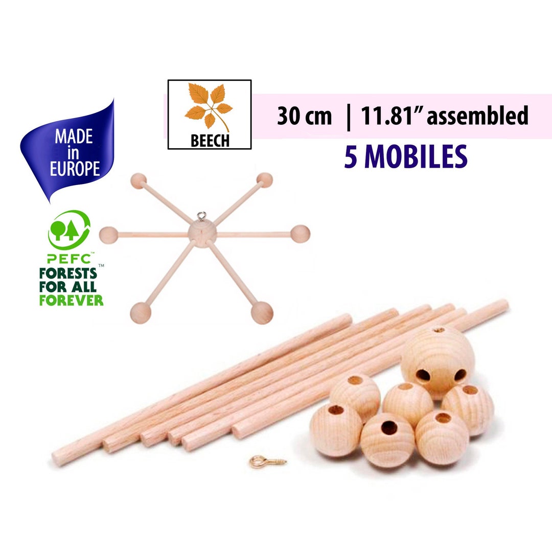 5 Baby Mobile Kit DIY BULK Natural Wood Baby Mobile Hanger Etsy
