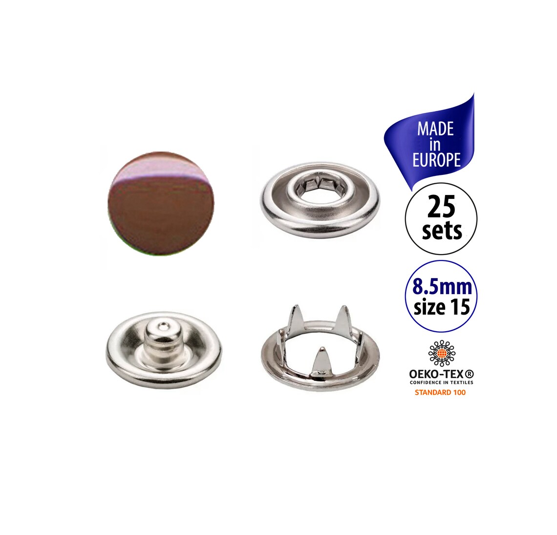 Small Baby Clothes Snaps Size 14 Brown Metal Snap Buttons for Etsy