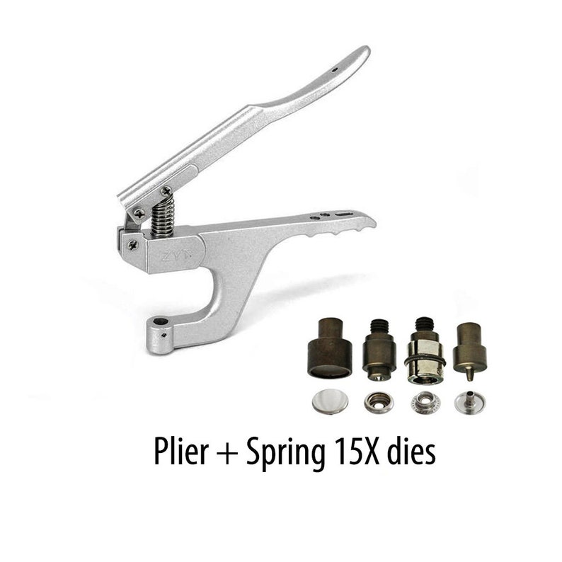 Spring Snap Tool Snap Setter Snap Plier Press Fastener Tool Hand Press Die Set Snap Button Tool for KAM and Metal Snap Fasteners