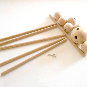 1 Baby Mobile DIY, Wooden Mobile Kit, Baby Crib Mobile Parts, Wooden Mobile Baby, DIY Baby Mobile Kit for Mobile Hanger, Nursery Mobile image 2