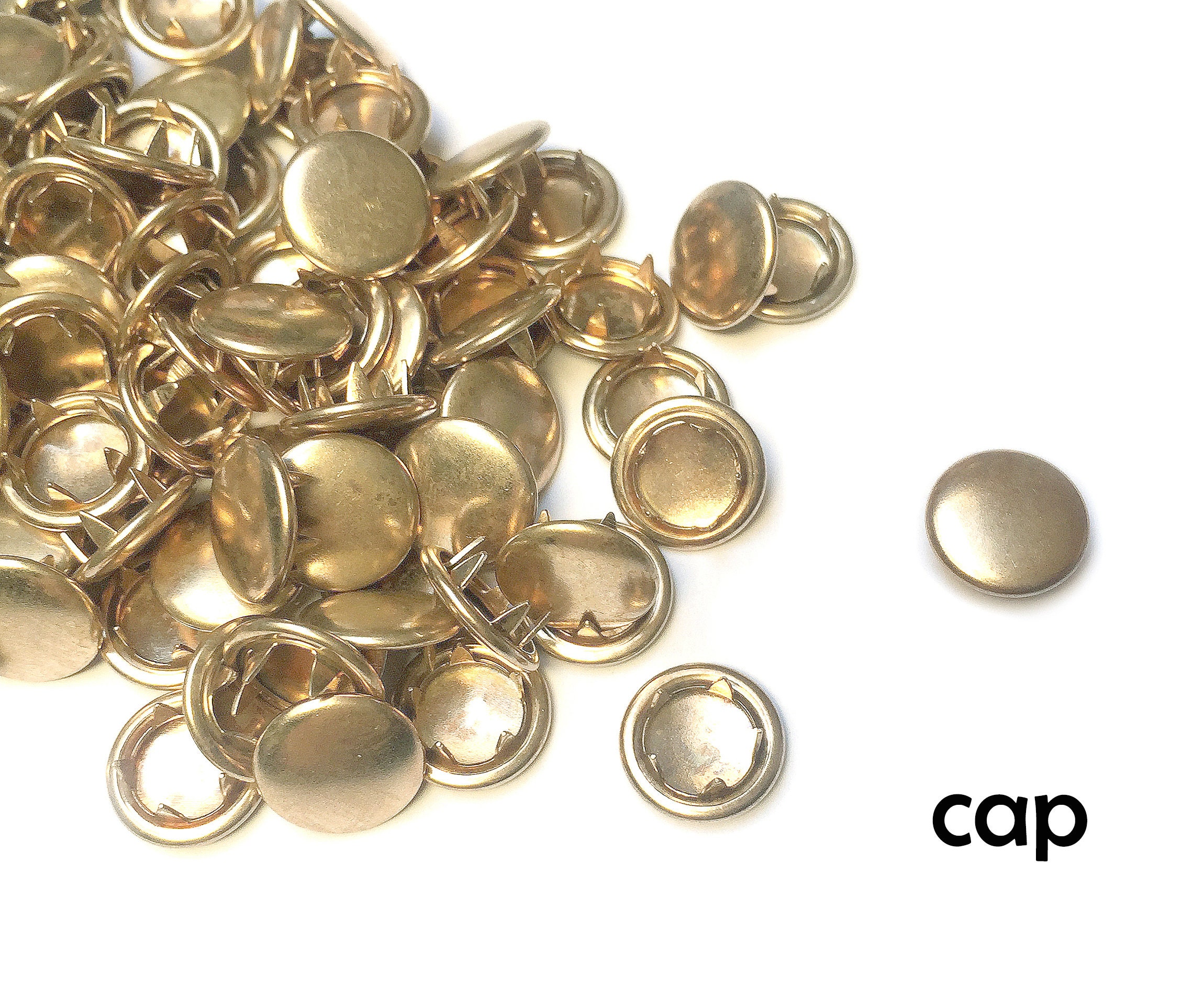 Pale Gold Snap Buttons Metal Snap Fasteners Prong Cap Baby Etsy
