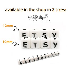 12mm Silicone Letter Beads, Cube Alphabet Beads, English Alphabet Silicone Beads, Assorted Letter Silicone Beads for Name Keychain Lanyard image 6