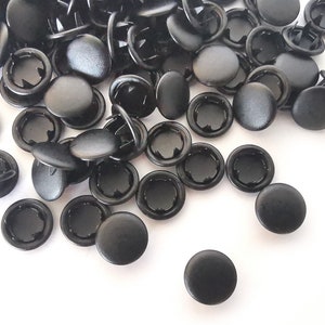 25 Sets Matte Black Snap Buttons Size 15, Metal Snaps for Clothing, 9.5mm Prong Cap Snap Fasteners, No Sew Gripper Snaps, Baby Clothes Snaps image 5