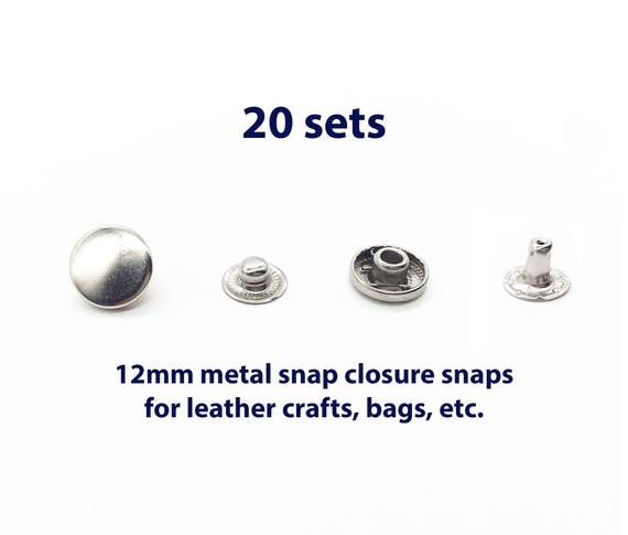 Made in USA 10 Sets NICKEL Heavy Duty & THICK Material LEATHER SNAPS with  TOOLS