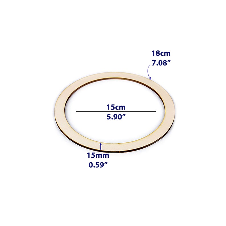 3/4" Large Wood Ring Wreath Blank for DIY