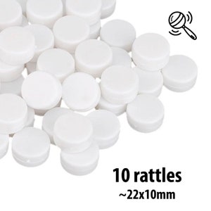 10 Rattle Inserts for Toys, Bulk Rattle Disc for Rattle Shaker DIY, Amigurumi Crochet, Pet Toys, 22mm Small Plastic Noise Shakers for Toys image 2