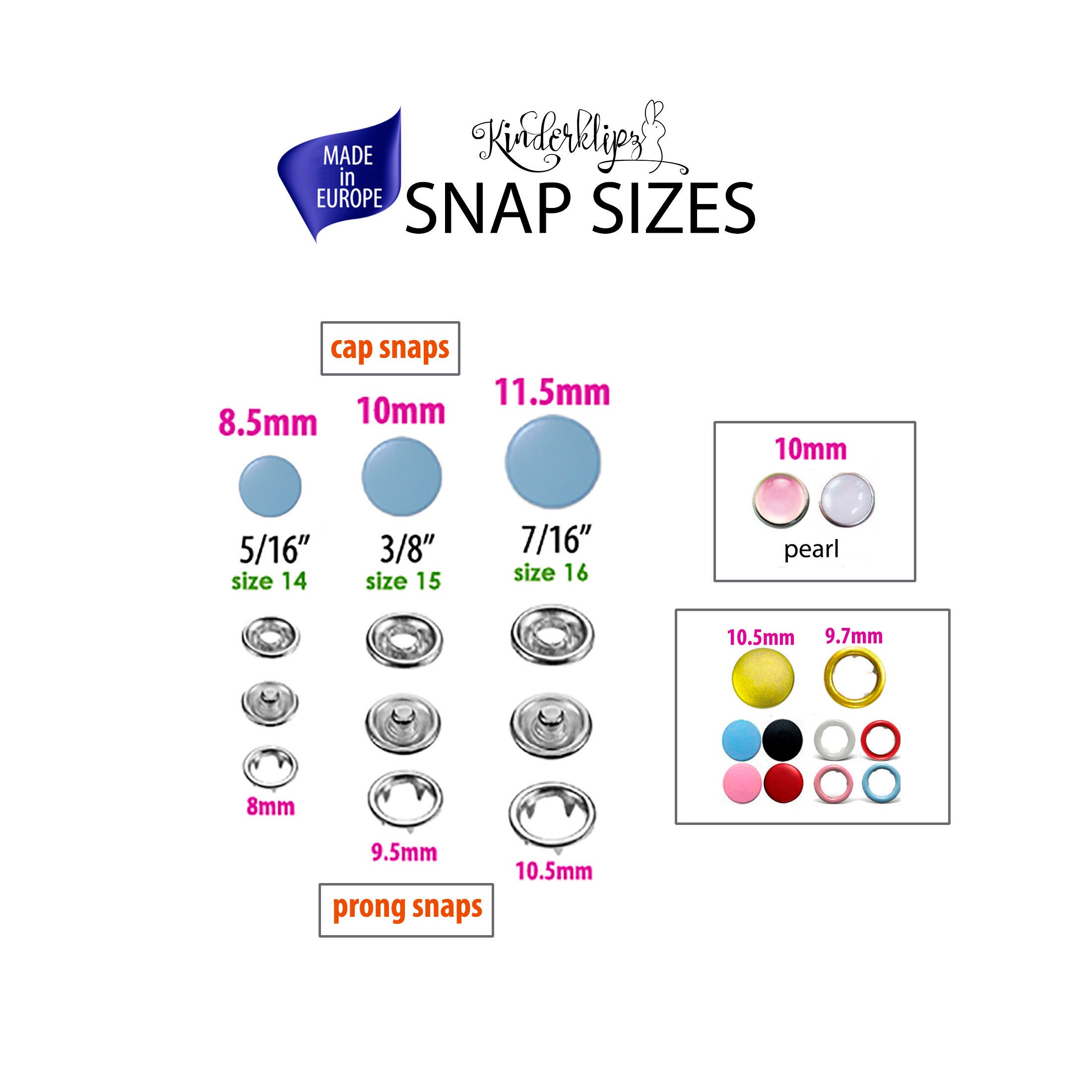 Pink Metal Snaps for Clothing 9.5mm Baby Clothes Snaps Size Etsy Norway