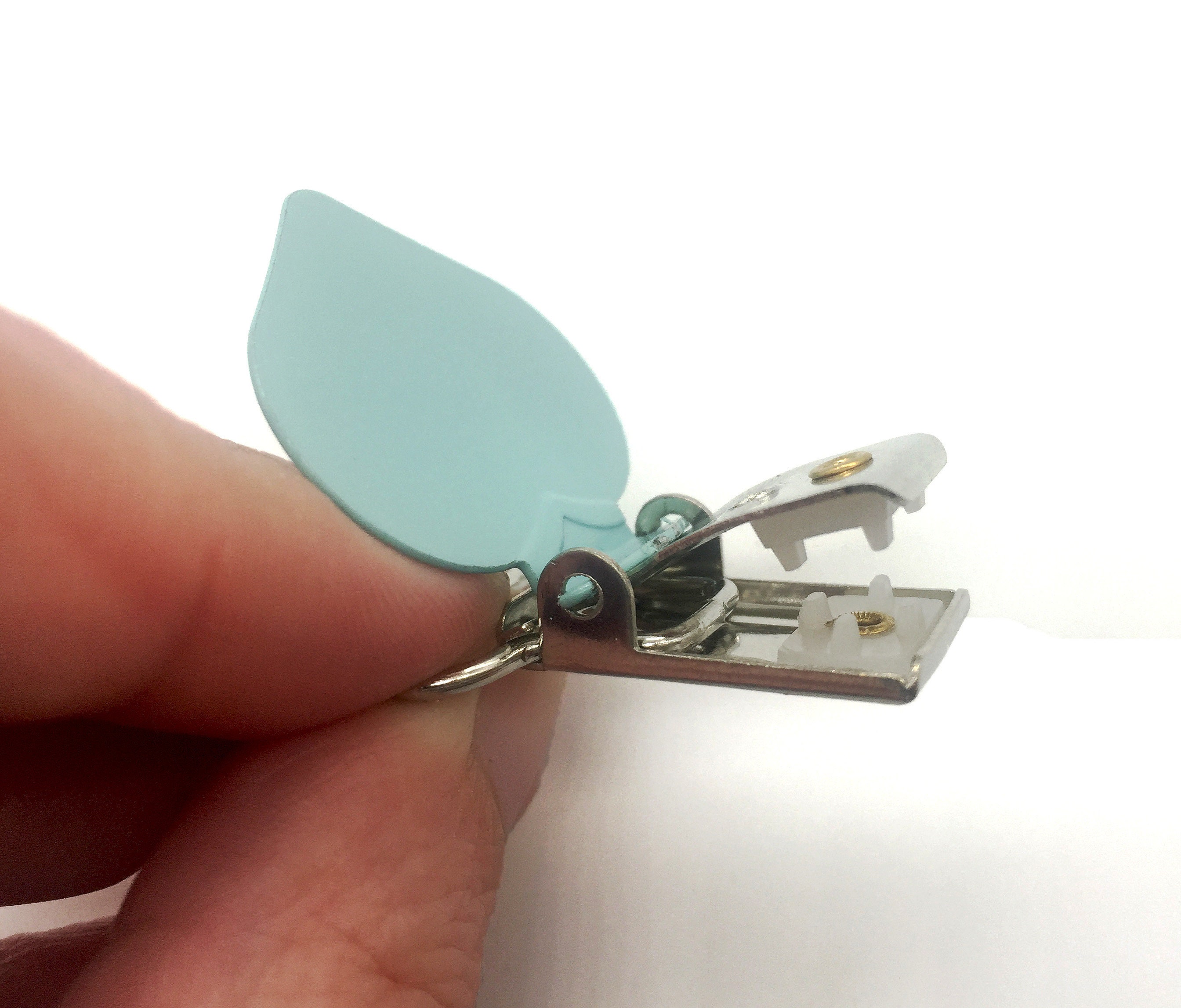 Clip Per Ciuccio A Forma Di Cuore - 10 Pezzi In Metallo Argento Con Fermaglio Sicuro