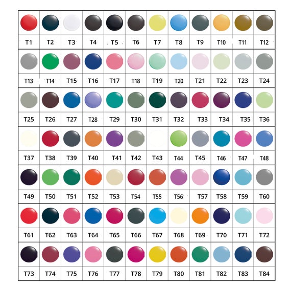 MIX 15 Colors Glossy KAM Snaps Fastener Resin SnapButtons T8 Caps