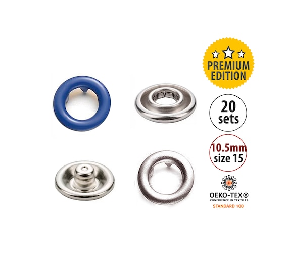 20 boutons-pression en métal bleu marine avec matrices PRYM VARIO, anneau  ouvert pour vêtements de bébé, boutons pression sans griffes, boutons  pression en métal pour vêtements -  Canada