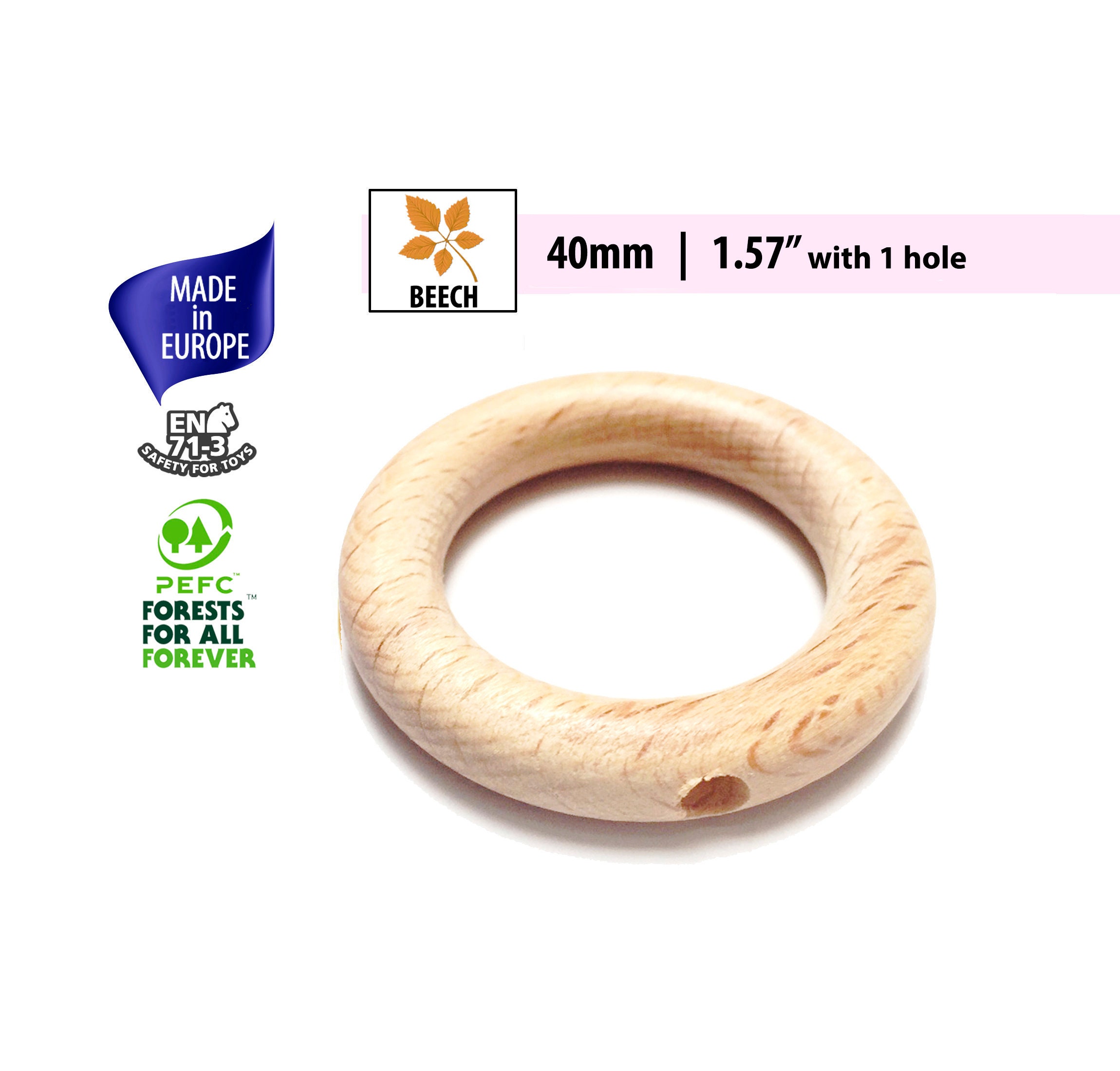 organic wooden teething rings