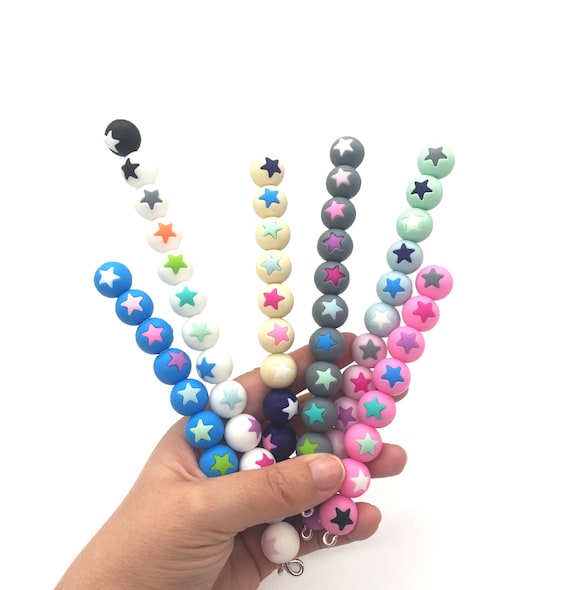 100 PCS 15 Mm Silicone Beads Bulk 15 Colors Rubber Beads Necklace