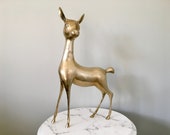Large 16 quot Mid Century Brass Deer Sculpture