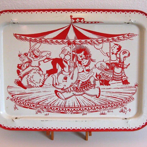 Carousel TV Tray - 1950's