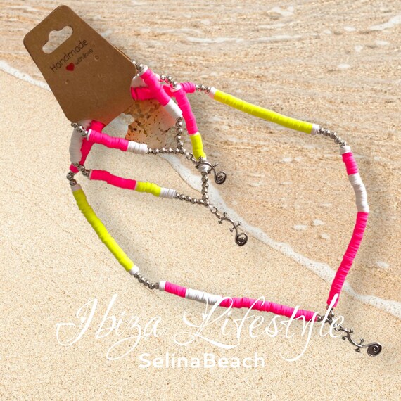 Ibiza Festival Necklace Set of 3 Neon Hand Made