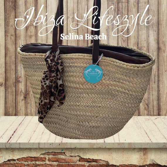 Ibiza Korbtasche "Palma" Strandtasche Shopper Festival Boho Summer Leder