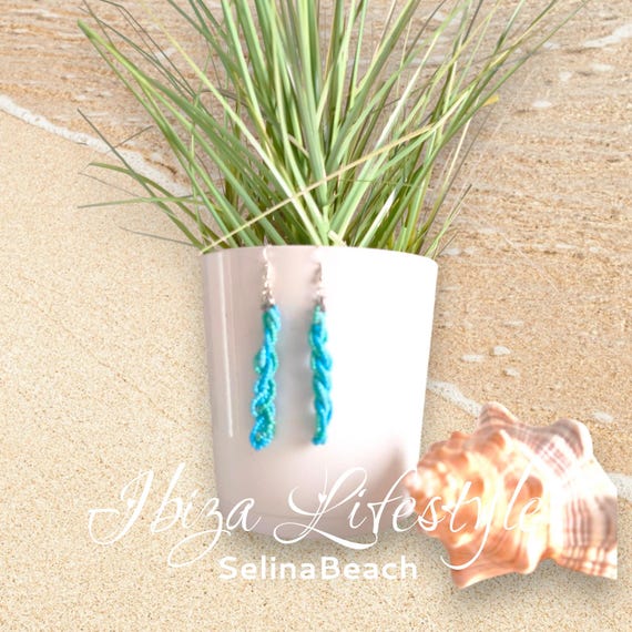 Ibiza Boho Pearl Earrings Turquoise Handmade New