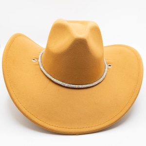 Tan Cowboy Hat With Rhinestone Tassle