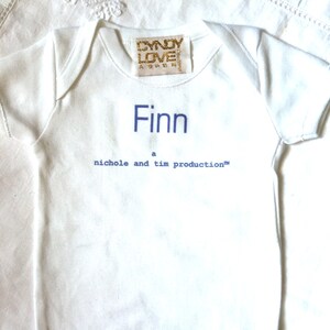 Custom Name Baby Boy Bodysuit, New Baby Personalized Gift, baby boy gift, Snapsuit, custom Bodysuit, romper, bodysuit, blue boy shower gift