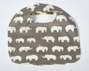 Organic Baby Bib Elephant / Modern Baby Baby Bib / Teething Bib / Drool Bib / Gender Neutral Gift Bib/ 100% Organic Cotton / Grey Elephant