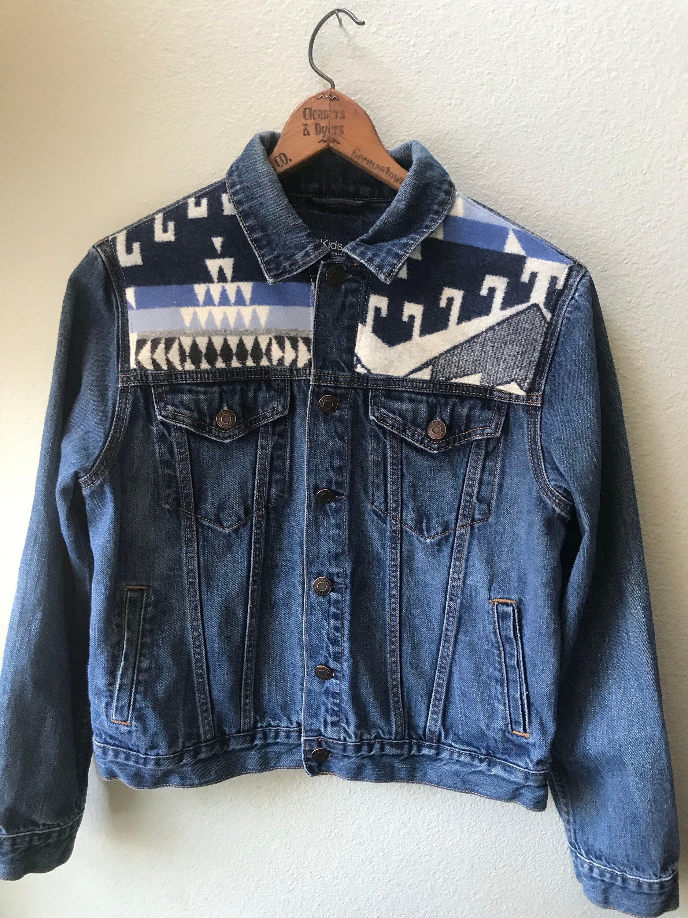 Denim Vintage Native American Jean Jacket with Oregon wool Etsy