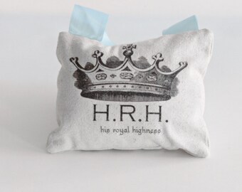 Baby Boy Pillow with Crown His Royal Highness is Sleeping Baby Gift