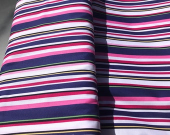 Fabric Michael Miller Briar Path Striped Cotton Fabric by the Yard, Pink Purple Stripe Fabric, CX7146-Saph-D, Color Sapphire,