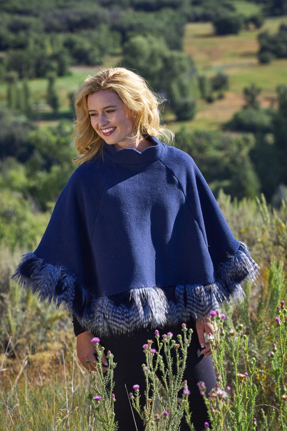 faux fur trimmed wraps shawls