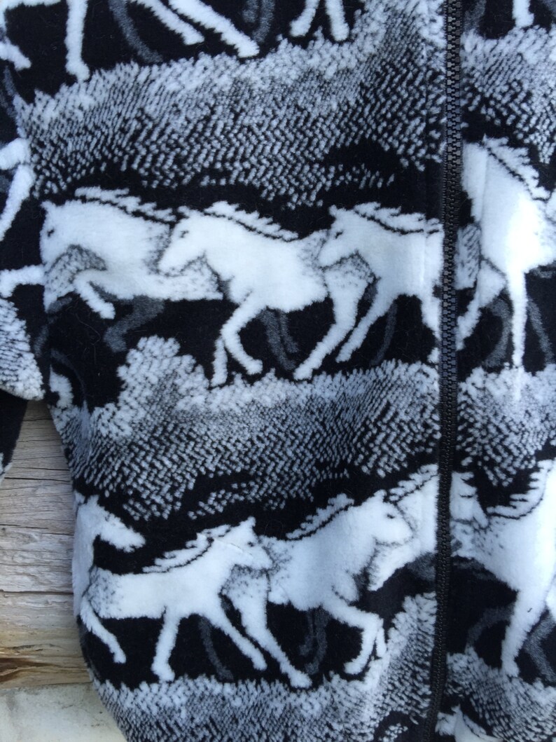 black and white fleece jacket