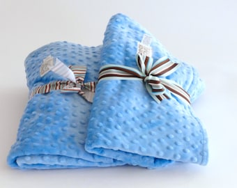 Baby Boy Blanket Blue Minky Dot, baby minky, Blue baby blanket, newborn baby blanket, baby shower boy gift, minky, baby boy blanket, swaddle