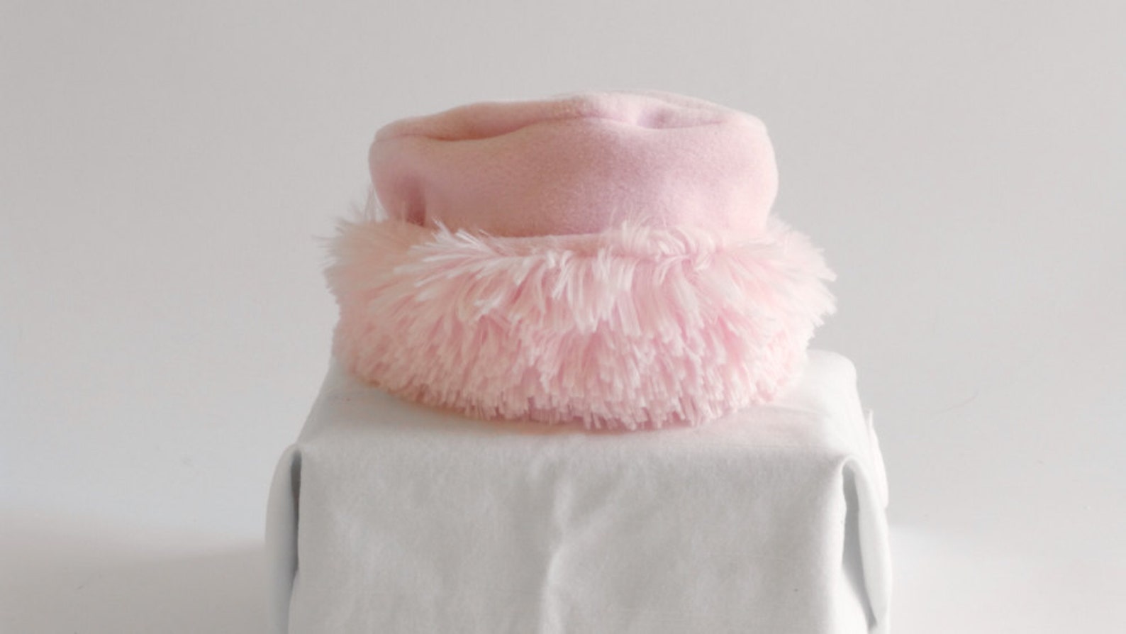 Girls Pink Hat Polar Fleece With Pink Faux Fur Trim, Winter Hat, Pink