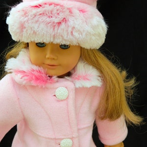 Girl Doll American Designer Clothes Coat and Hat Set for 18&quot; Doll Fits 18&quot; Doll Clothes Handmade