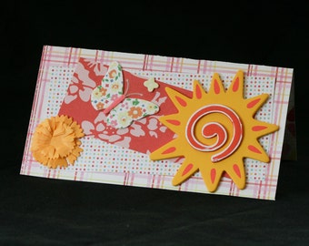 Checkbook Cover Vinyl Unique Handmade Sunshine Design