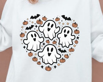 Halloween Spooky Ghost Heart Png, Spooky Ghost Png, Ghost Png, Halloween Shirt Png, Halloween Ghost Pumpkin Png, Digital Download