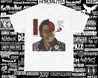 Paranoid T Shirt  Destroy Future Less System Crust Punk D-beat Doom Warcollapse Physique Nausea Anti Cimex Unisex Heavy Cotton T-Shirt S-5XL