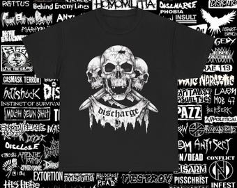 Camiseta Discharge Hardcore D-Beat Crust Punk GBH Exploited Crass UK Subs Dicks Black Flag Amebix Camiseta unisex de algodón grueso S-5XL
