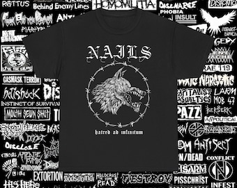 Nails T Shirt Crust Punk Hardcore Full of Hell Pig Destroyer Converge Wormrot Gatecreeper Black Breath Unisex Heavy Cotton T-Shirt S-5XL